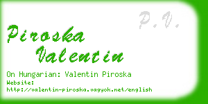 piroska valentin business card